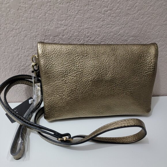 NWT Joy Susan Metallic Gold Crossbody Wristlet Wallet - Picture 9 of 13